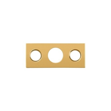 Deltana Solid Brass Strike Plate For 7 Flush Bolt, PVD Polished Brass Finish, 10PK SP7FBR003-XCP10